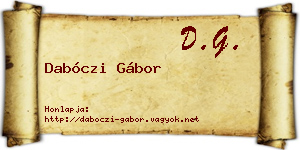 Dabóczi Gábor névjegykártya